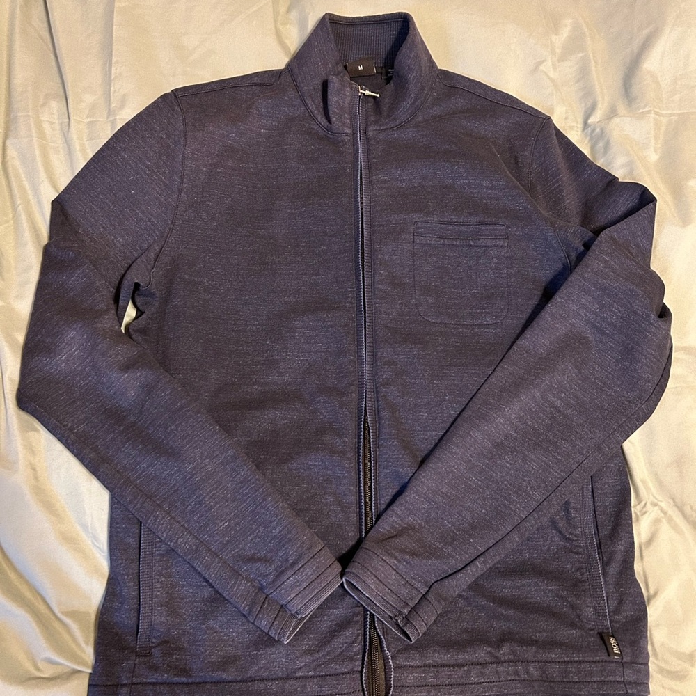 Hugo Boss Men's Dark Blue Zip-Up Jacket